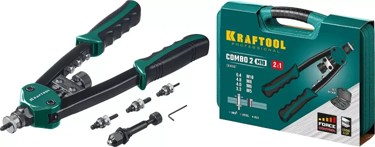 Комбинированные заклепочники двуручные KRAFTOOL Combo2-M10 31181 купить в Новом Уренгое