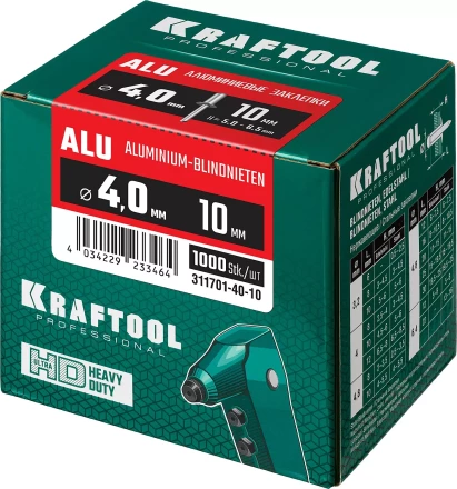 Заклепки алюминиевые KRAFTOOL 311701-40-10 купить в Новом Уренгое