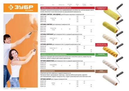 ЗУБР СИНТЕКС, 48 х 180 мм, бюгель 6 мм, ворс 18 мм, все виды ЛКМ, малярный валик (03515-18) купить в Новом Уренгое