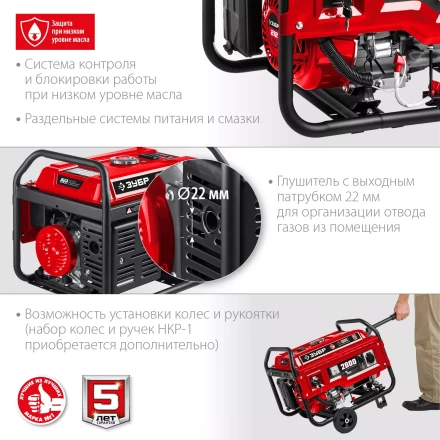 ЗУБР 2800 Вт, бензиновый генератор с электростартером (СБ-2800Е) купить в Новом Уренгое
