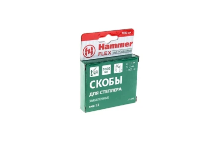 Скобы для степлера HAMMER 215-015  12мм, тип 53, 1000 шт. купить в Новом Уренгое