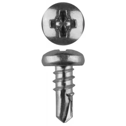 Саморезы ЗУБР "МАСТЕР" со сверлом оцинкованные, для крепления лист. металла до 2мм, полусферич. головка, 3.5x9.5мм, 22000шт 4-300170-35-09