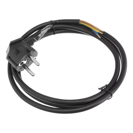 Шнур сетевой Denzel Energy Series, ПВС, 1,5 м, 3 x 1,5 мм, с неразборной вилкой, черный, 3 м, 37671 купить в Новом Уренгое