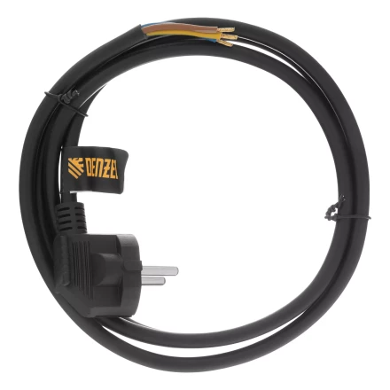 Шнур сетевой Denzel Energy Series, ПВС, 1,5 м, 3 x 1,5 мм, с неразборной вилкой, черный, 3 м, 37671 купить в Новом Уренгое