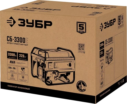 ЗУБР 3300 Вт, бензиновый генератор с электростартером (СБ-3300Е) купить в Новом Уренгое