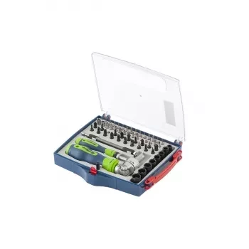 Отвертки реверсиные с набором бит, торцевых головок, 61 предм.,CrV Сибртех 13363 купить в Новом Уренгое