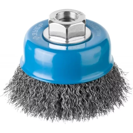 ЗУБР "ПРОФЕССИОНАЛ". Щетка чашечная для УШМ, витая стальная проволока 0,3мм, 75ммхМ14 35261-075_z02 купить в Новом Уренгое