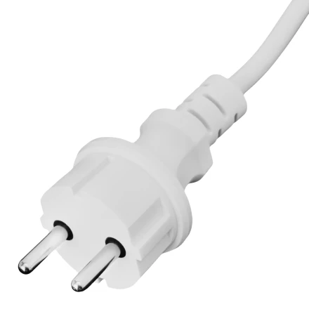 Шнур сетевой Denzel Energy Series, ПВС, 3 м, 2 x 1,5 мм, с неразборной вилкой, белый, 3 м, 37672 купить в Новом Уренгое