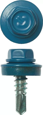 Саморезы ЗУБР окраш., RAL 5009 небесно-голуб., для крепл. кров. матер. к металл. констр., 5.5x19мм, 500шт 4-300315-55-019-5009 купить в Новом Уренгое