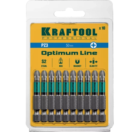 Биты KRAFTOOL OPTIMUM PZ 26124-3-50-10 купить в Новом Уренгое