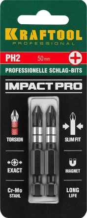 Биты для ударных шуруповертов KRAFTOOL Impact Pro PH 26191-2-50-S2 купить в Новом Уренгое