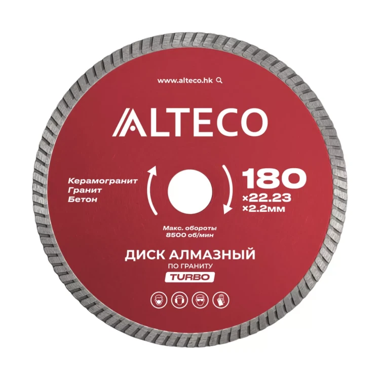 Диск алмазный по граниту ALTECO TURBO 180x22.23x2.2 мм 66524 купить в Новом Уренгое
