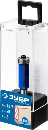 ЗУБР 12.7 x 25 мм, хвостовик 8 мм, фреза кромочная с нижним подшипником, Профессионал (28727-12.7-25) купить в Новом Уренгое