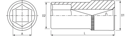 Головка торцевая глубокая 1/2&quot;DR 11 мм S04HD4111 Jonnesway 47234 купить в Новом Уренгое