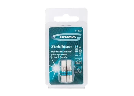 Набор бит SL6,0х25, сталь S2, 2шт GROSS 11373 купить в Новом Уренгое