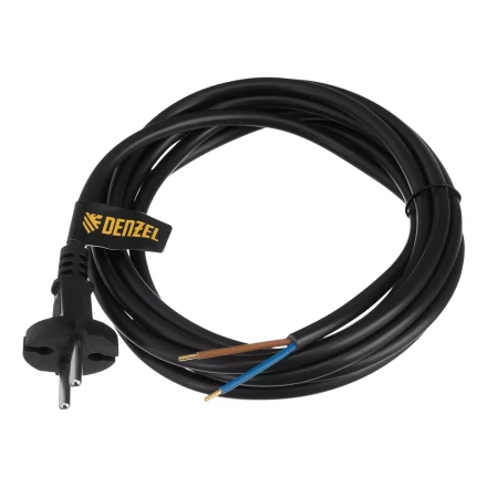 Шнур сетевой Denzel Energy Series, ПВС, 3 м, 2 x 1,5 мм, с неразборной вилкой, черный, 3 м, 37673 купить в Новом Уренгое