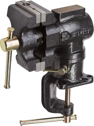 Тиски ЗУБР "МАСТЕР" настольные поворотные в 2-х плоскостях, с 2 зажимами, 63/37мм 32480 купить в Новом Уренгое