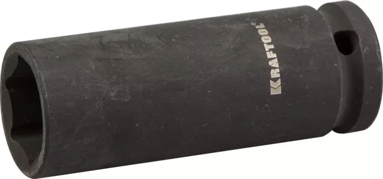 Торцовая головка KRAFTOOL "INDUSTRIE QUALITAT" ударная, удлиненная (1/2"), FLANK, Cr-Mo, фосфатированная, 21 мм 27942-21_z01 купить в Новом Уренгое
