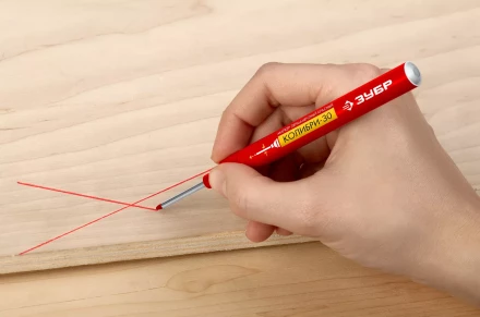 ЗУБР Колибри-30 красный, наконечник L 30 мм,  2.8 мм, перманентный маркер для отверстий (06338-3) купить в Новом Уренгое