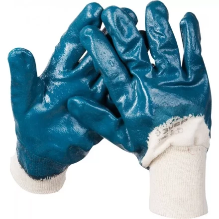 Перчатки ЗУБР &quot;МАСТЕР&quot; рабочие с манжетой, с нитриловым покрытием ладони, размер L (9) 11273-L купить в Новом Уренгое