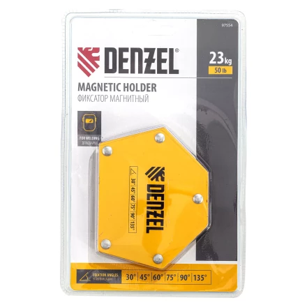 Фиксатор магнитный для сварочных работ усилие 50 LB, 30х45х60х75х90х135 град. Denzel 97554 купить в Новом Уренгое