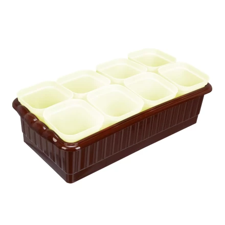 Набор для рассады Palisad поддон 322х166х82 мм, 8 горшочков по 250 мл с выдвижным дном 643448 купить в Новом Уренгое