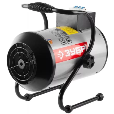 Пушка ЗУБР "ЭКСПЕРТ" тепловая, электрическая, встроенный автомат, с подставкой, 220В, 3/1,5 кВт ЗТПЭ-3.0-НА купить в Новом Уренгое