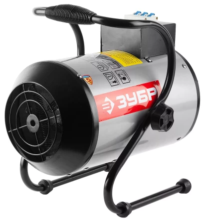 Пушка ЗУБР "ЭКСПЕРТ" тепловая, электрическая, встроенный автомат, с подставкой, 220В, 3/1,5 кВт ЗТПЭ-3.0-НА купить в Новом Уренгое