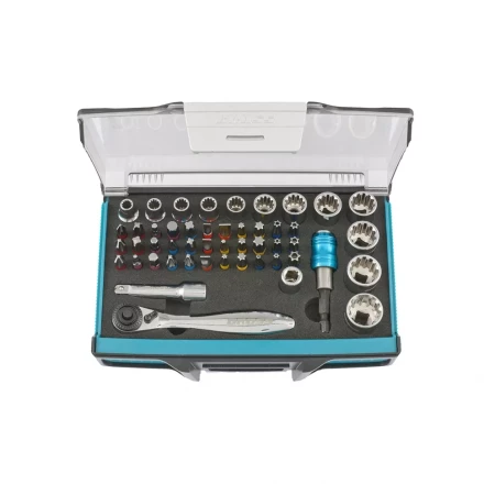 Трещотка с набором бит и торцевых головок, Адаптер и удлинитель, 49 штук,  S2 Gross 11600 купить в Новом Уренгое