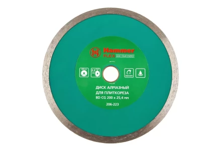 Круг алмазный HAMMER 206-223 ВD CG Ф200х25.4мм по керамограниту купить в Новом Уренгое