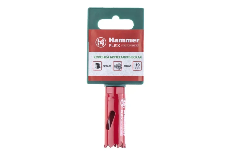 Коронка биметаллическая HAMMER Ф19х38мм 1/2"  BiMETALL (224-001) купить в Новом Уренгое
