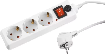 Сетевой фильтр STAYER &quot;STANDARD&quot; электрический, 3 гнезда, макс. мощн. 2200 Вт, 1.5м 55065-1.5 купить в Новом Уренгое