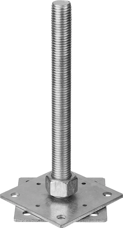 ЗУБР 110 x 110 x 250 мм x М24, цинк, анкерная регулировочная стойка (310266-110) купить в Новом Уренгое