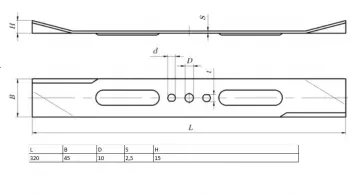 Нож для газонокосилки KRONWERK EGC-1000 320х45х2,5мм KRONWERK 96332 купить в Новом Уренгое