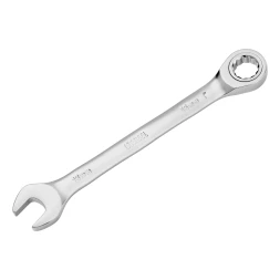 Ключ комбинированный трещоточный, 16 мм, CrV, матовый хром// Denzel 14710