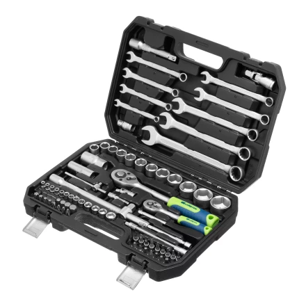 Набор инструментов Сибртех 13391, 1/2&quot;, 1/4&quot;, пластиковый кейс, 82 предмета купить в Новом Уренгое