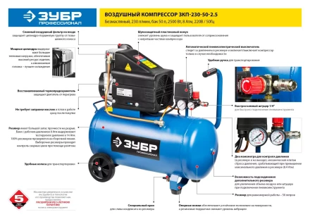 Компрессор воздушный ЗКП-230-50-2.5 серия ПРОФЕССИОНАЛ купить в Новом Уренгое