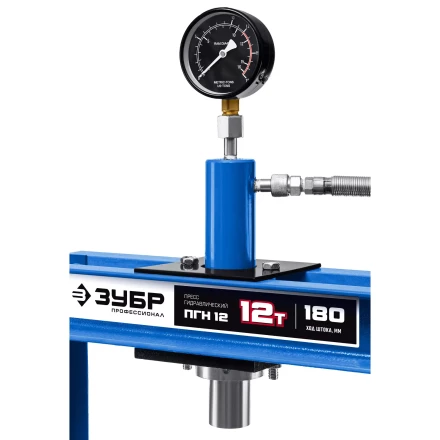 ЗУБР ПГН-12, 12 т, гидравлический пресс с гидронасосом и манометром, Профессионал (43072-12) купить в Новом Уренгое