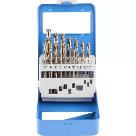 Набор ЗУБР &quot;ЭКСПЕРТ&quot; Свёрла &quot;КОБАЛЬТ&quot; по металлу, быстрорежущая сталь Р6М5К5, в мет. боксе, 1-10мм, 19шт 29626-H19-M купить в Новом Уренгое