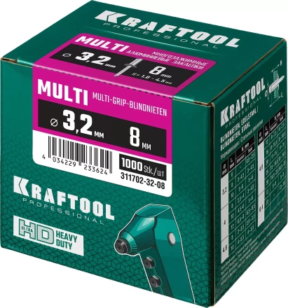 Заклепки многозажимные KRAFTOOL 311702-32-08 купить в Новом Уренгое
