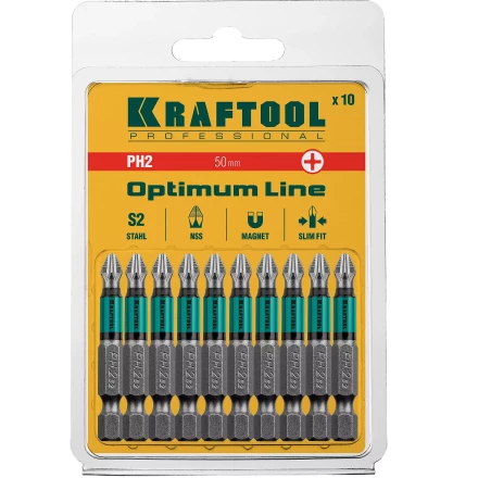 Биты KRAFTOOL OPTIMUM PH 26122-2-50-10 купить в Новом Уренгое