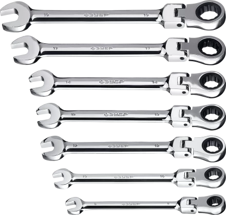 Наборы трещоточных комбинированных ключей шарнирных серия ПРОФЕССИОНАЛ купить в Новом Уренгое