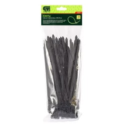 Хомуты 200 х 8 мм пластиковые черные 100 шт Сибртех 45557