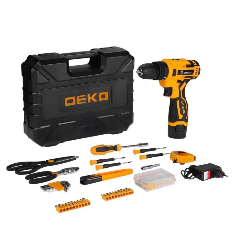 Дрель аккумуляторная DEKO Banger 12V + набор инструмента 93 предмета, 063-4167 купить в Новом Уренгое