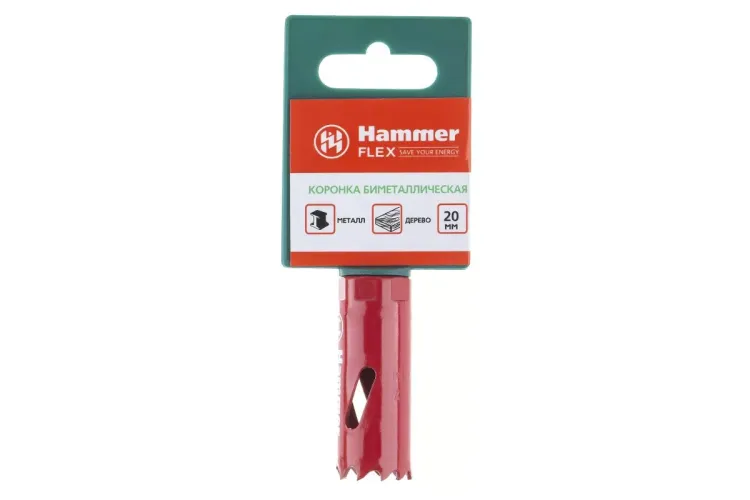 Коронка биметаллическая HAMMER Ф20х38мм 1/2" BiMETALL (224-002) купить в Новом Уренгое