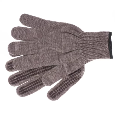 Перчатки трикотажные акрил ПВХгель Протектор коричневый оверлок Сибртех Россия 68663 купить в Новом Уренгое