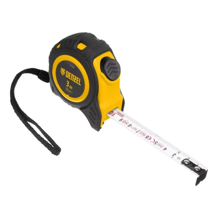 Рулетка Denzel 3м х 16мм, обрезиненный корпус, автоматическая фиксация, 31550 купить в Новом Уренгое