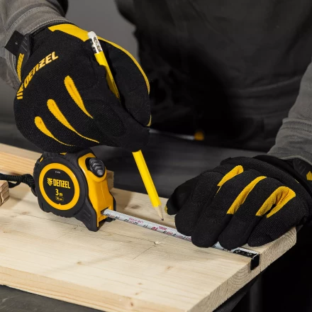 Рулетка Denzel 3м х 16мм, обрезиненный корпус, автоматическая фиксация, 31550 купить в Новом Уренгое