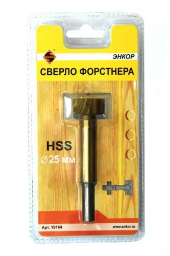 Сверло Форстнера  ф25мм в блистере 1/10/120 19164 купить в Новом Уренгое