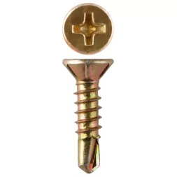 Саморезы ЗУБР "МАСТЕР" со сверлом для оконного профиля, жёлтопассивированные, 3.9x19мм, 15000шт 4-300230-39-019